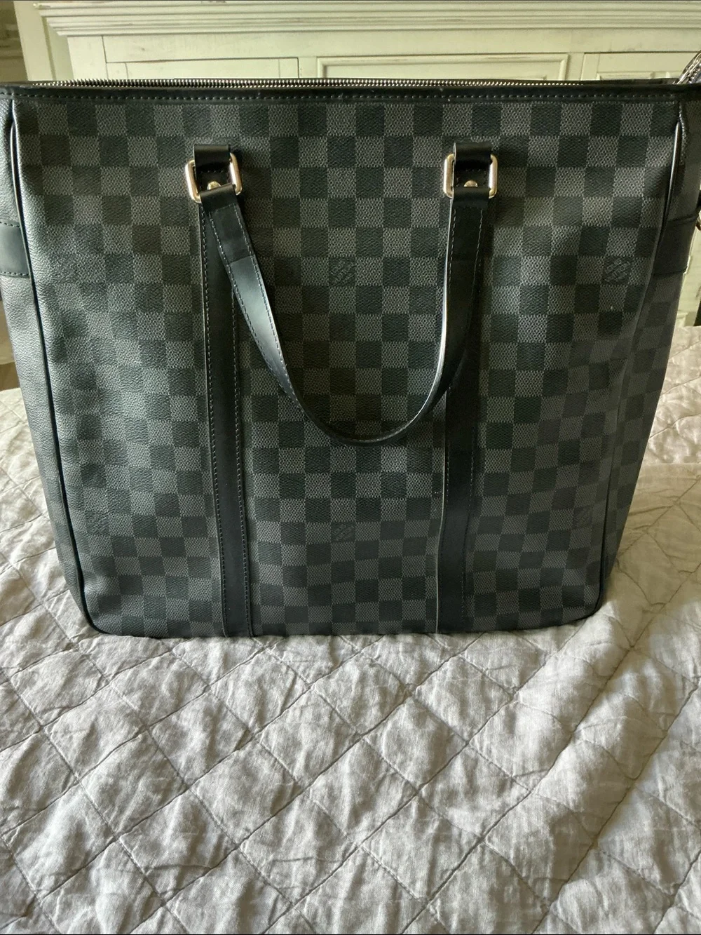 Louis Vuitton Black Checkered Laptop Bag